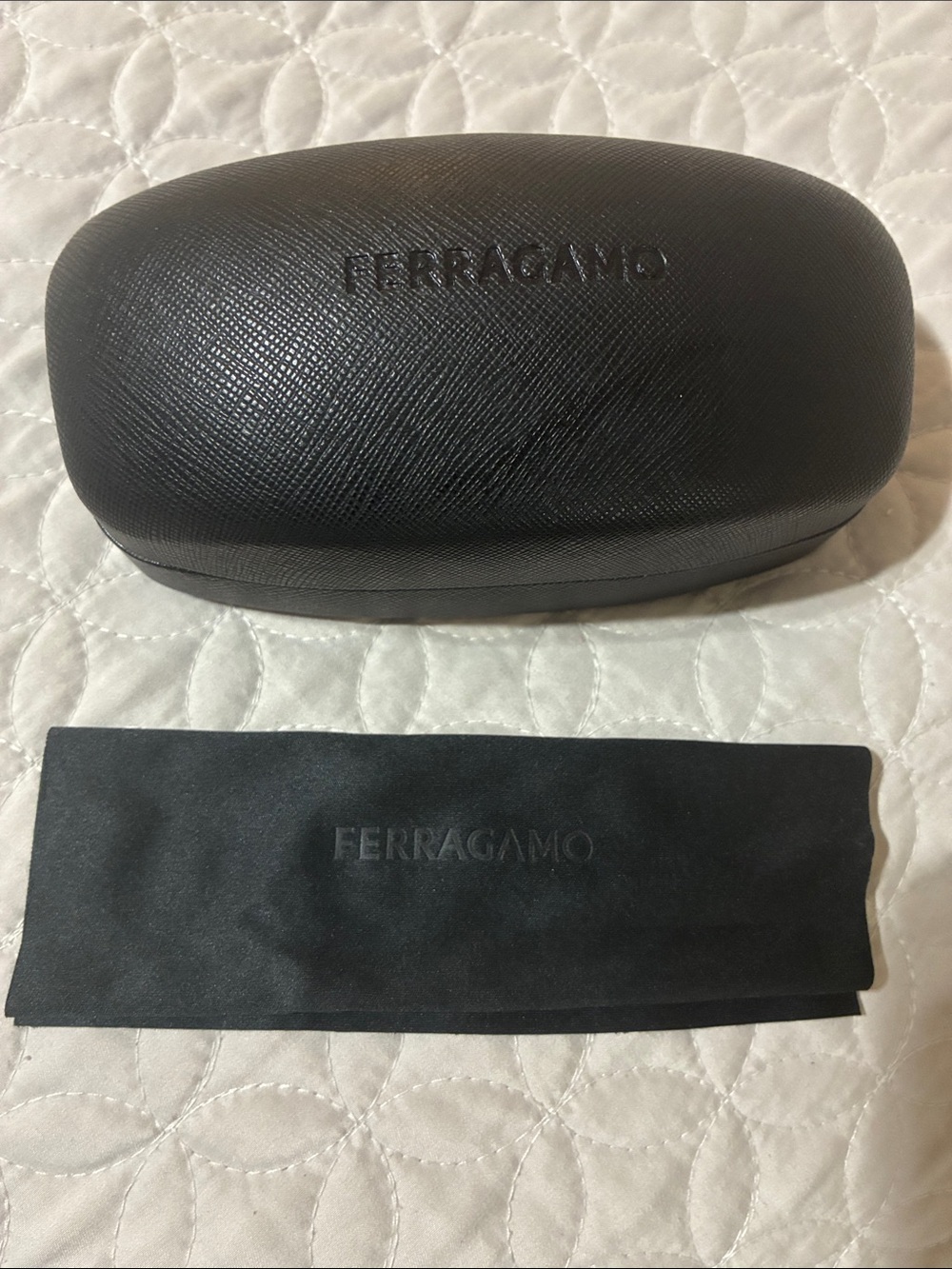 Salvatore Ferragamo Black Eyewear Case with Black Microfiber Cloth